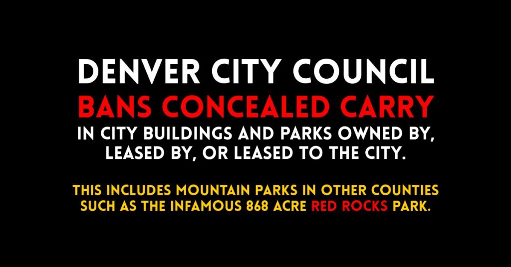 Denver City Council Bans Concealed Carry In City Parks and Buildings Including Dozens of Mountain Parks